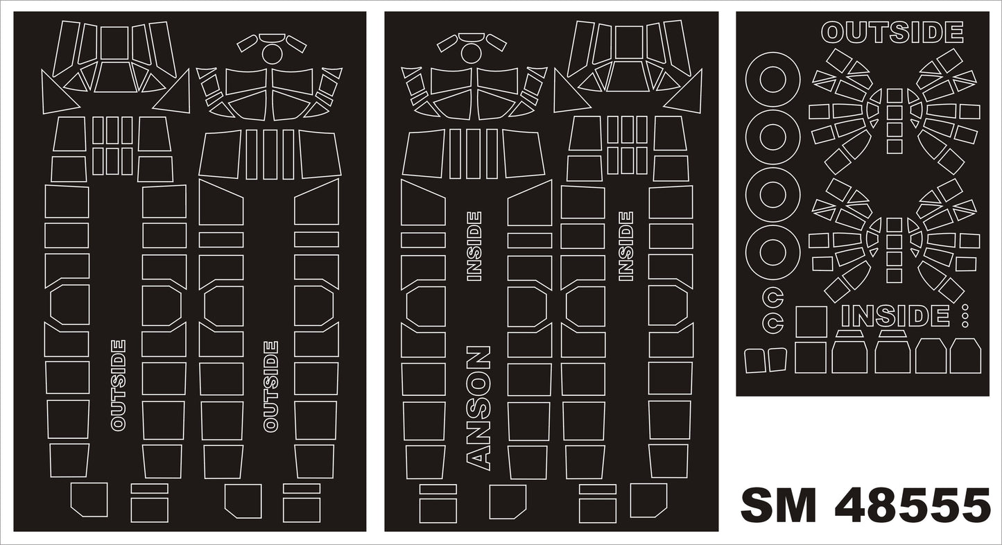 Montex SM48555 1:48 Avro Anson Mk.I canopy frame paint mask (inside & outside)