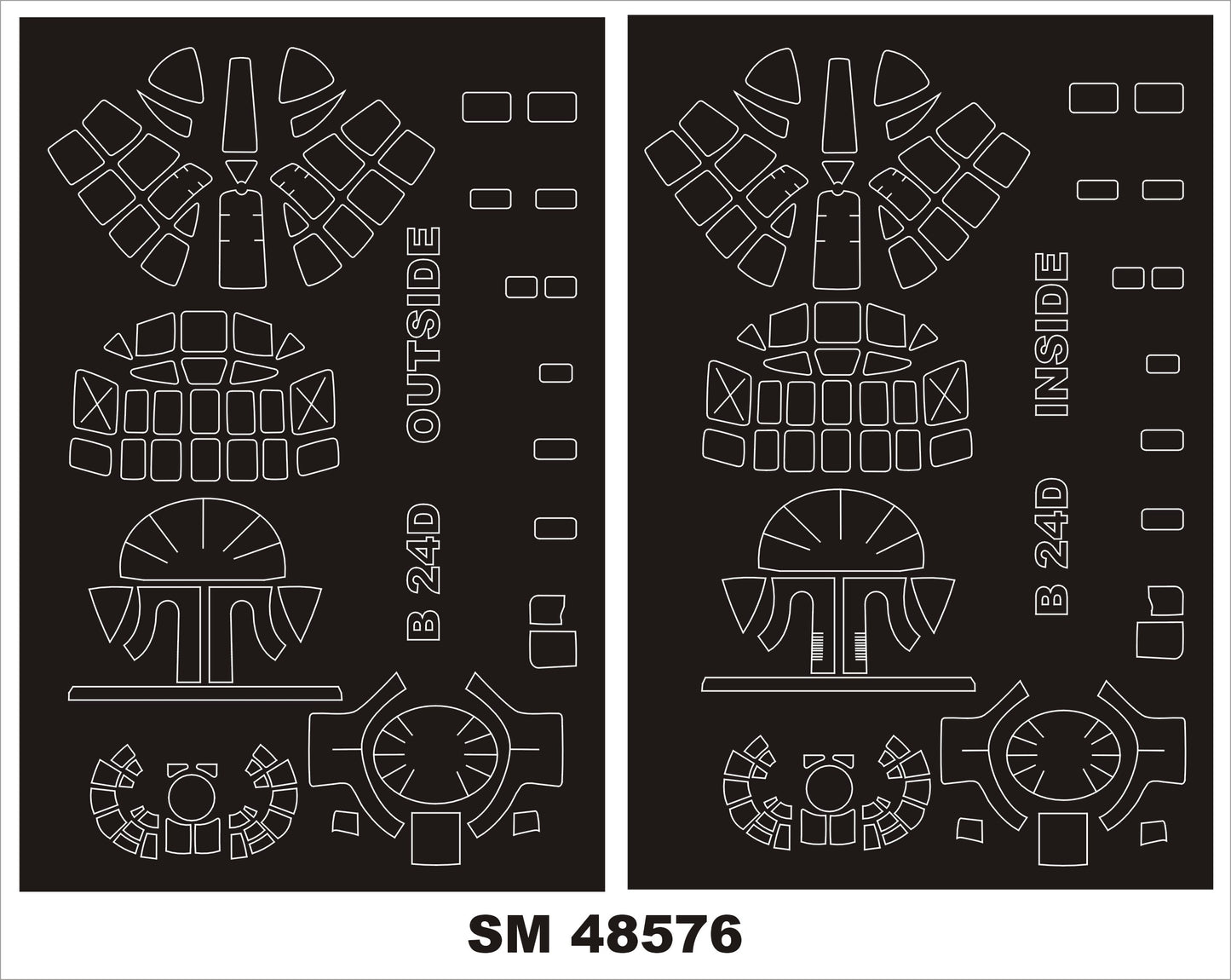 Montex SM48576 1:48 Consolidated B-24D LIBERATOR canopy frame paint mask