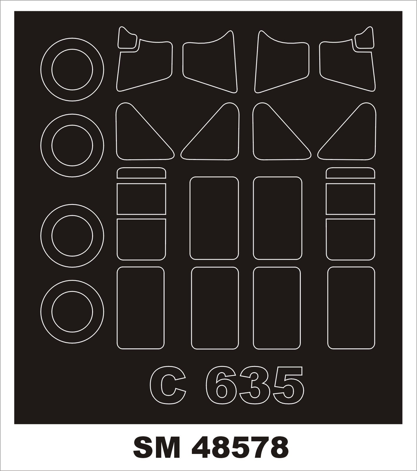Montex SM48578 1:48 Caudron C.635 wheels and canopy frame paint mask