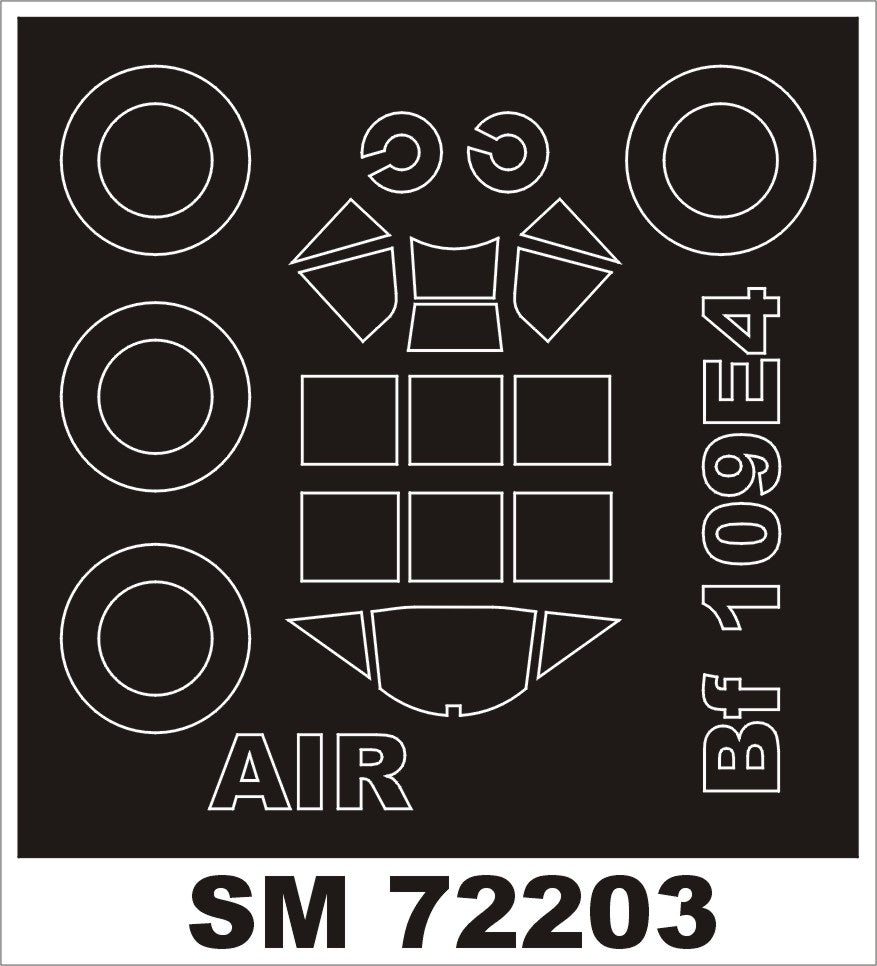 Montex SM72203 1:72 Messerschmitt Bf-109E-4 canopy frame paint mask