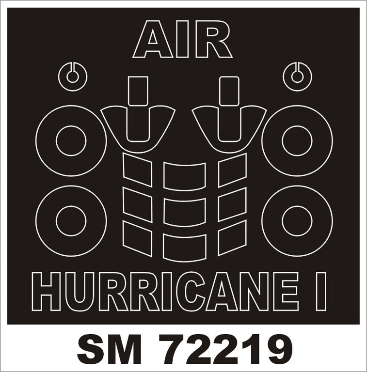 Montex SM72219 1:72 Hawker Hurricane Mk.I (early) canopy frame paint mask
