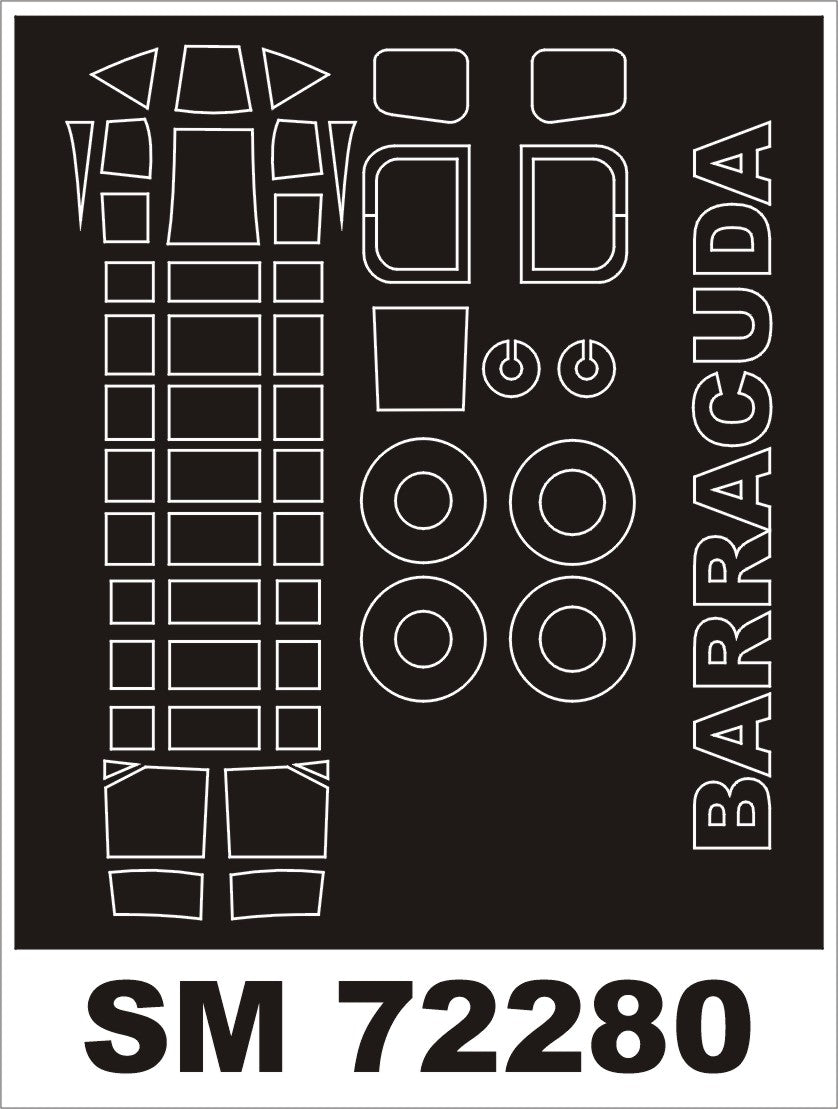 Montex SM72280 1:72 Fairey Barracuda Mk.II (outside canopy frame mask)
