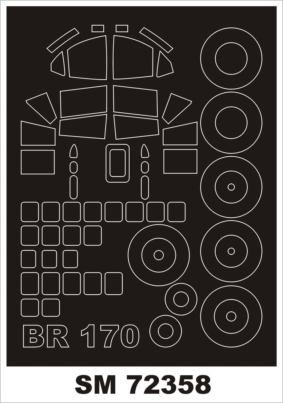 Montex SM72358 1:72 Bristol 170 Freighter canopy frame paint masks (outside only)