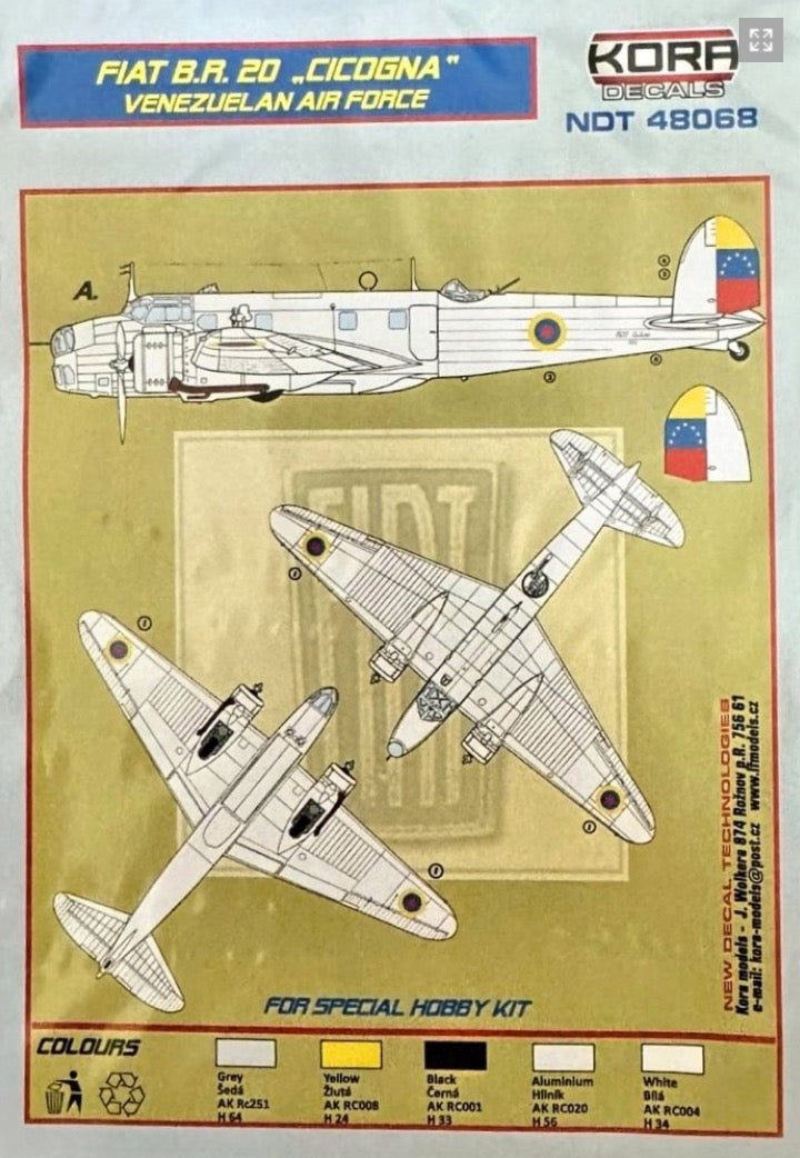 Kora NDT48068 1:48 Fiat BR.20 Venezuelan Air Force