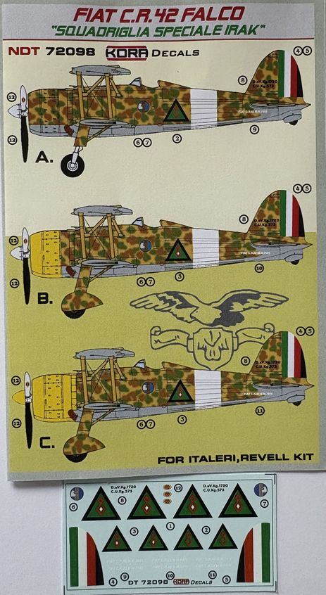 Kora NDT72098 1:72 Fiat CR.42 Falco Squadriglia Speciale in the Iraqi Air Force