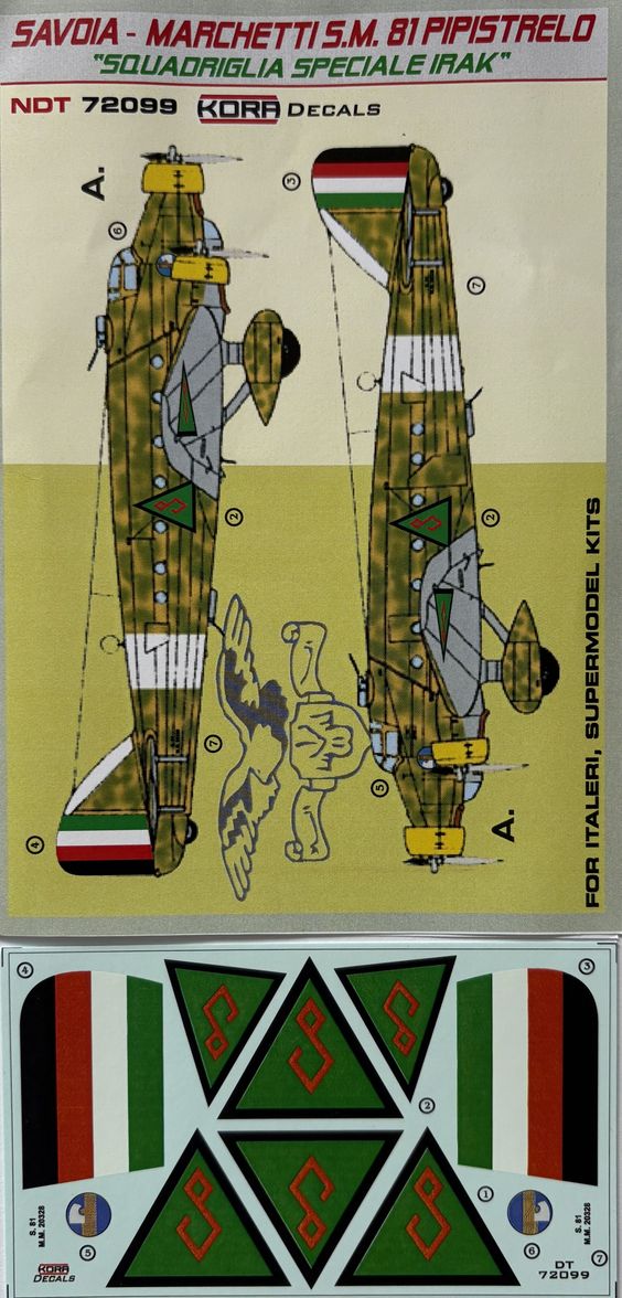 Kora NDT72099 1:72 Savoia-Marchetti SM.81 Squadriglia Spec in the Iraqi Air Force