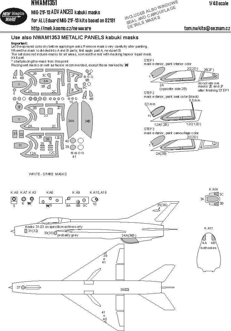 New Ware NWAM1351 1:48 Mikoyan MiG-21F-13 Advanced