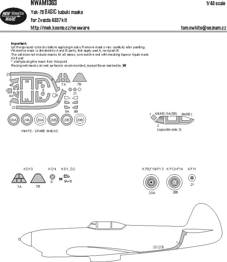 New Ware NWAM1363 1:48 Yakovlev Yak-7B Basic