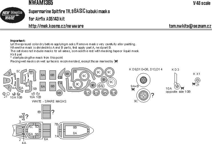 New Ware NWAM1365 1:48 Supermarine Spitfire TR.9 Basic