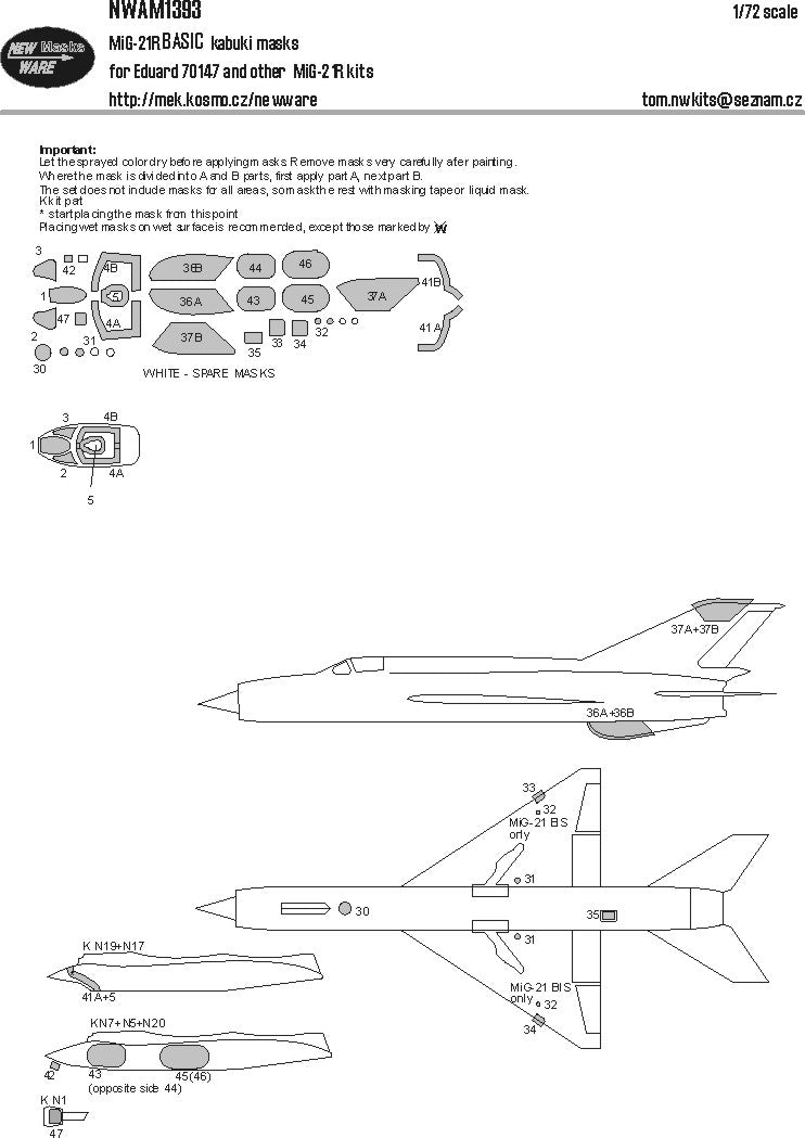 New Ware NWAM1393 1:72 Mikoyan MiG-21R BASIC
