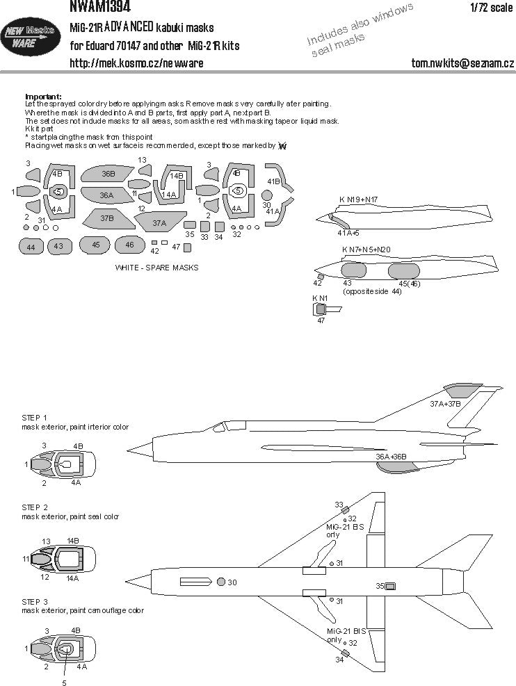 New Ware NWAM1394 1:72 Mikoyan MiG-21R ADVANCED