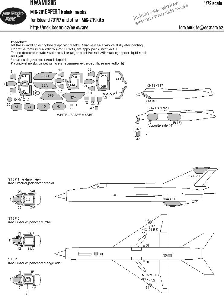 New Ware NWAM1395 1:72 Mikoyan MiG-21R EXPERT