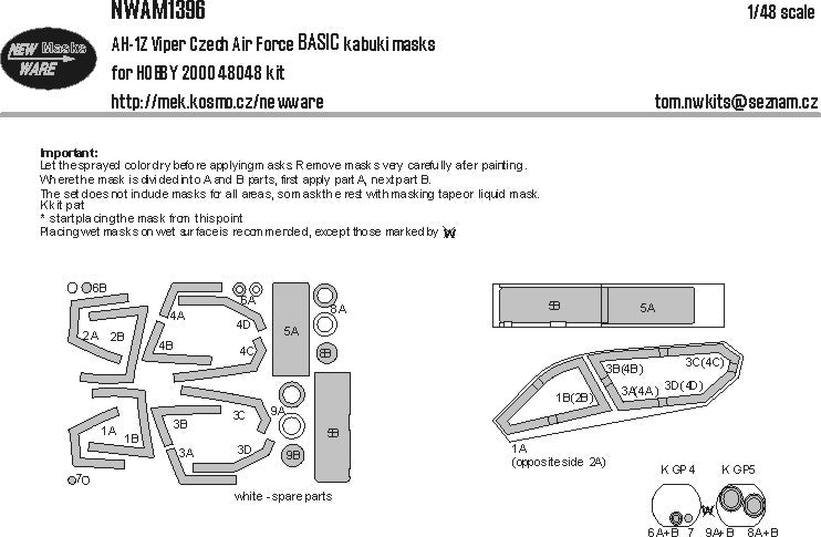 New Ware NWAM1396 1:48 Bell AH-1Z Viper Czech Air Force BASIC