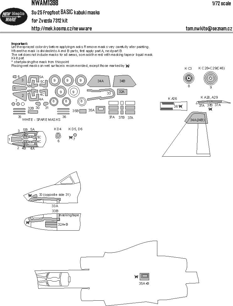 New Ware NWAM1398 1:72 Sukhoi Su-25 Frogfoot BASIC