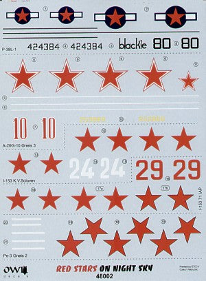 Owl 48002 1:48 Red Stars on Night Sky