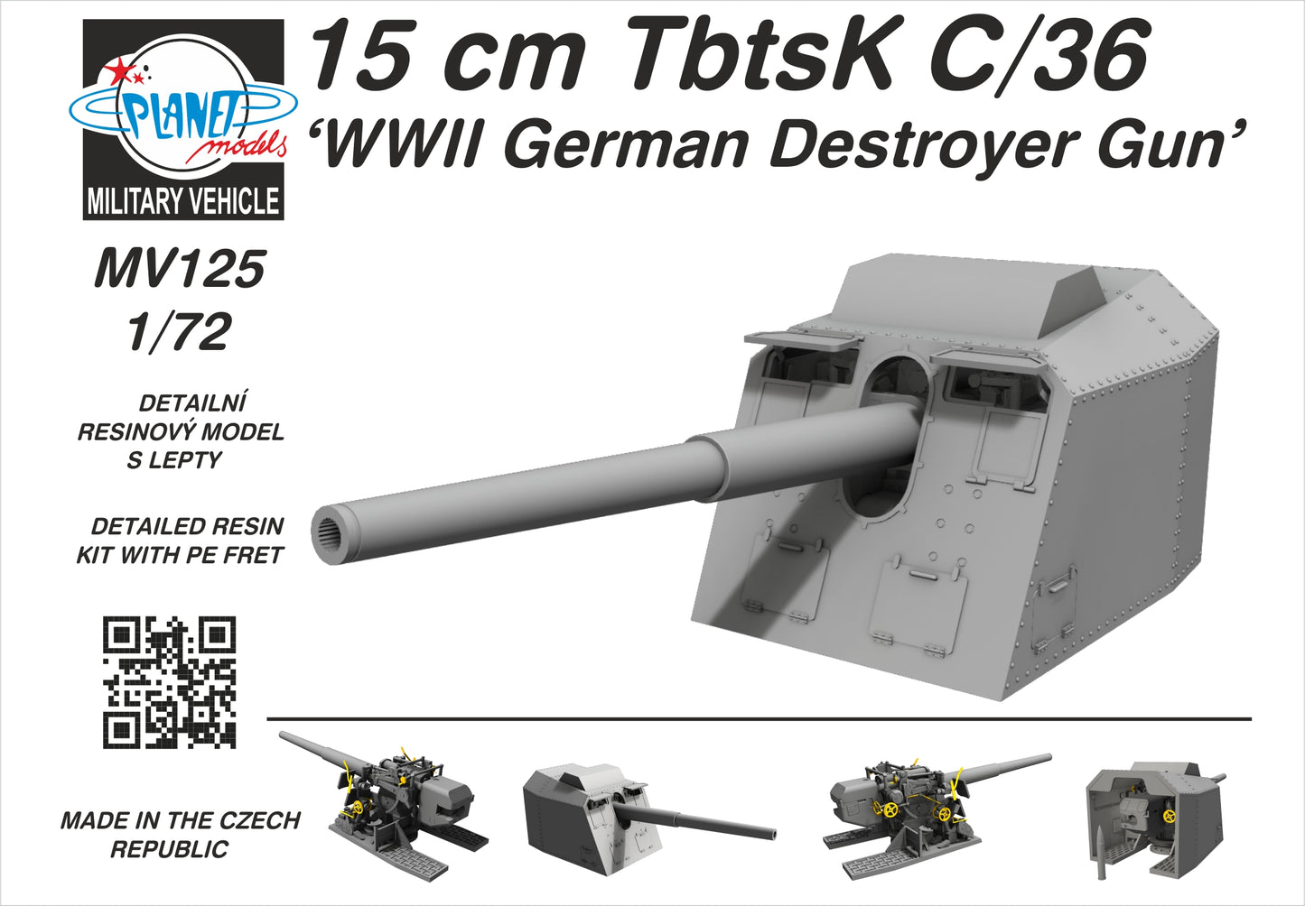 Planet Models MV125 1:72 15cm TbtsK C/36 ‘WWII German Destroyer Gun’