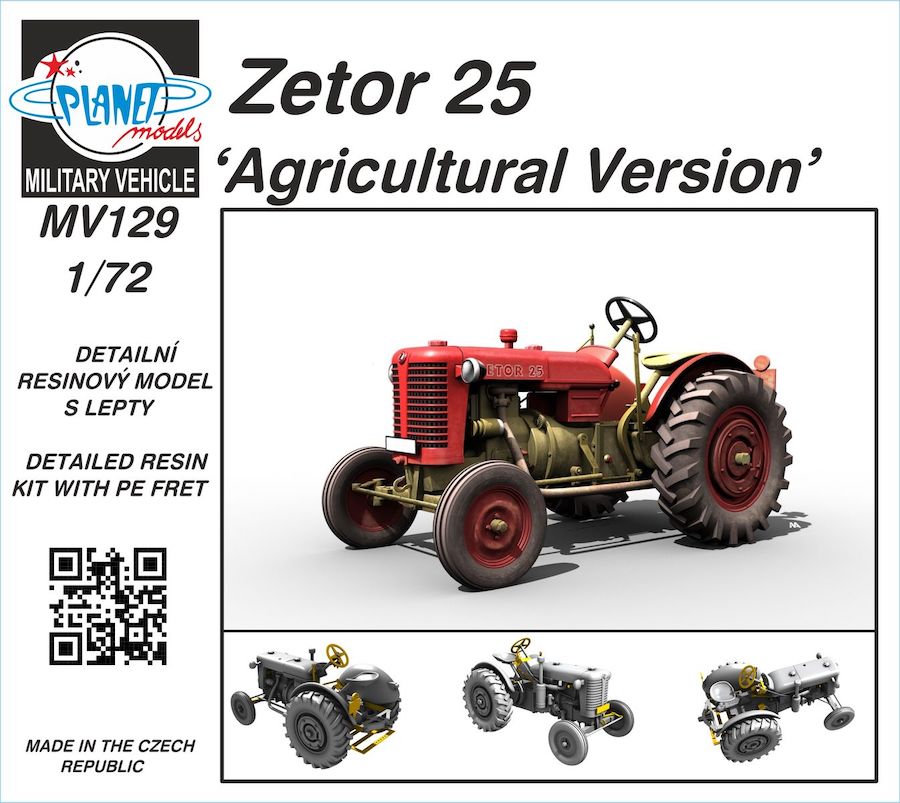 Planet Models MV129 1:72 Zetor 25 ‘Agricultural Version’