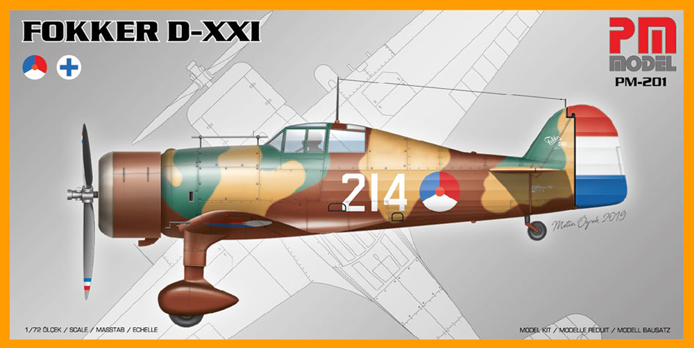 PM Model 201 1:72 Fokker D.XXI with wheels