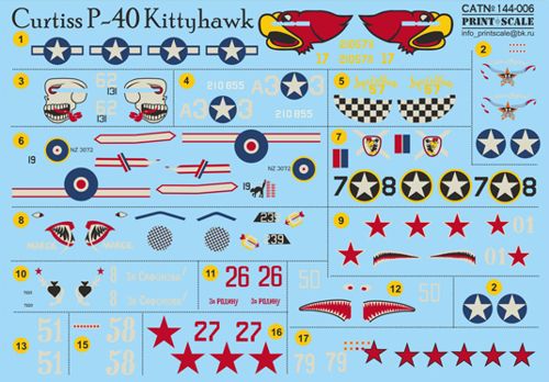 Print Scale 14406 1:144 Curtiss P-40 Kittyhawk