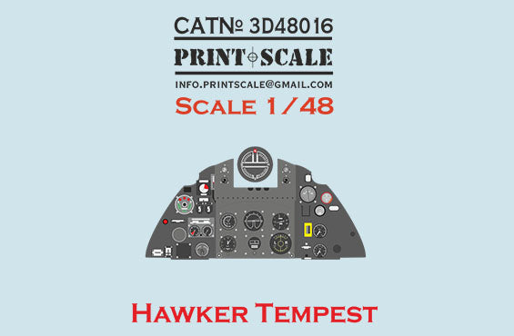 Print Scale 3D48016 1:48 Hawker Tempest instrument panel