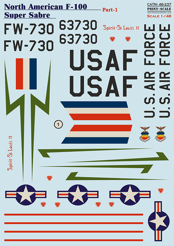 Print Scale 48237 1:48 North-American F-100F Super Sabre