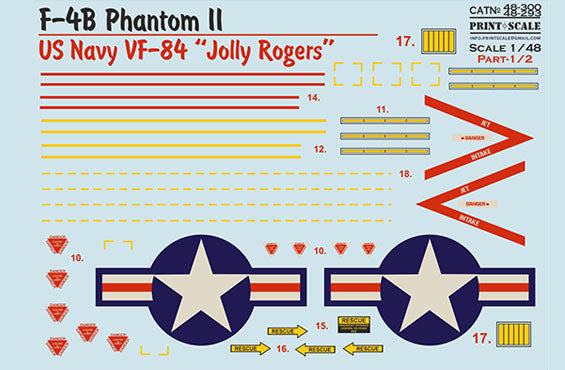 Print Scale 48300 1:48 McDonnell F-4B Phantom II. US NAVY VF-84 'Jolly Rogers'. Part 1