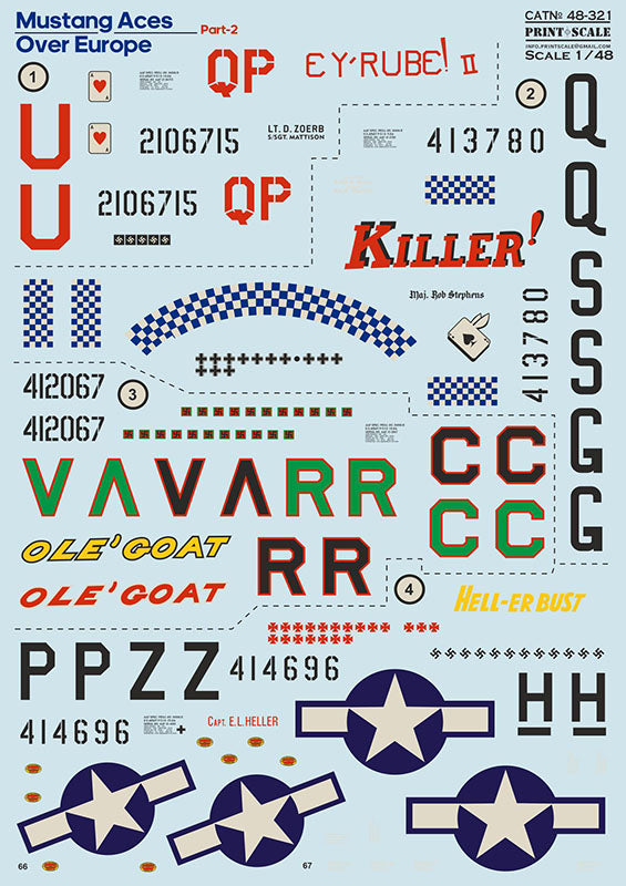 Print Scale 48321 1:48 North-African P-51 Mustang Aces over Europe. Part 2