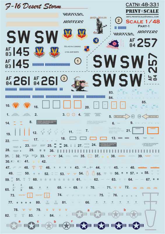 Print Scale 48331 1:48 Lockheed-Martin F-16 Desert Storm. Part 1