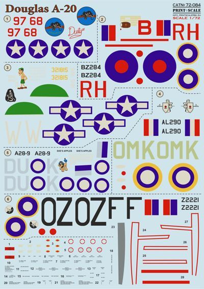 Print Scale 72084 1:72 Douglas A-20 Havoc