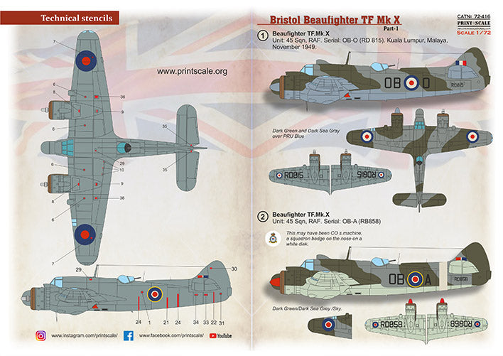 Print Scale 72416 1:72 Bristol Beaufighter Mk.X Part 1 – Puzzle Craft