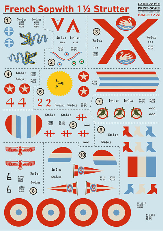 Print Scale 72-501 1:72 French Sopwith 1½ Strutter