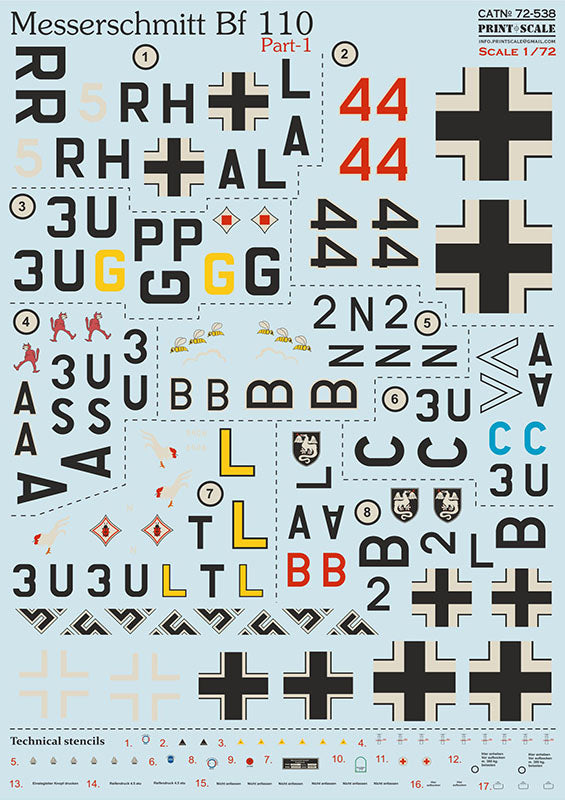 Print Scale 72538 1:72 Messerschmitt Bf-110. Part 1