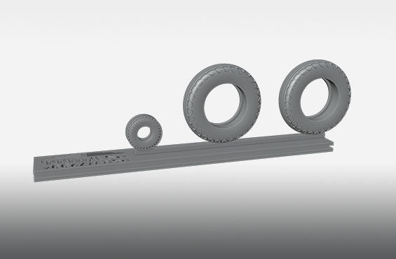 Print Scale PSW72017 1:72 Grumman Avenger Resin Rims and Elastic Rubber Wheels