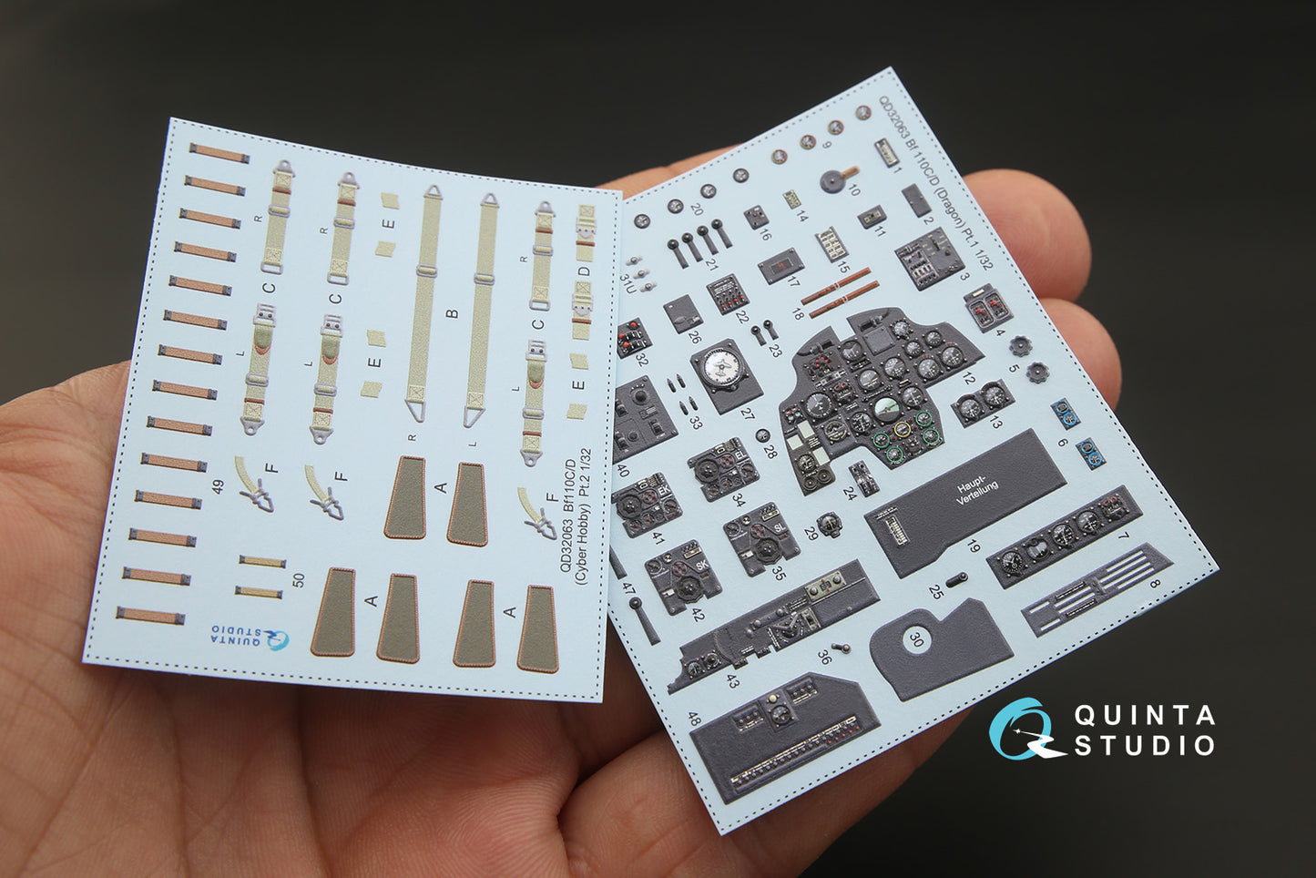 Quinta Studio QD32063 1:32 Messerschmitt Bf-110C/D (3D-Printed) & coloured Interior on decal paper