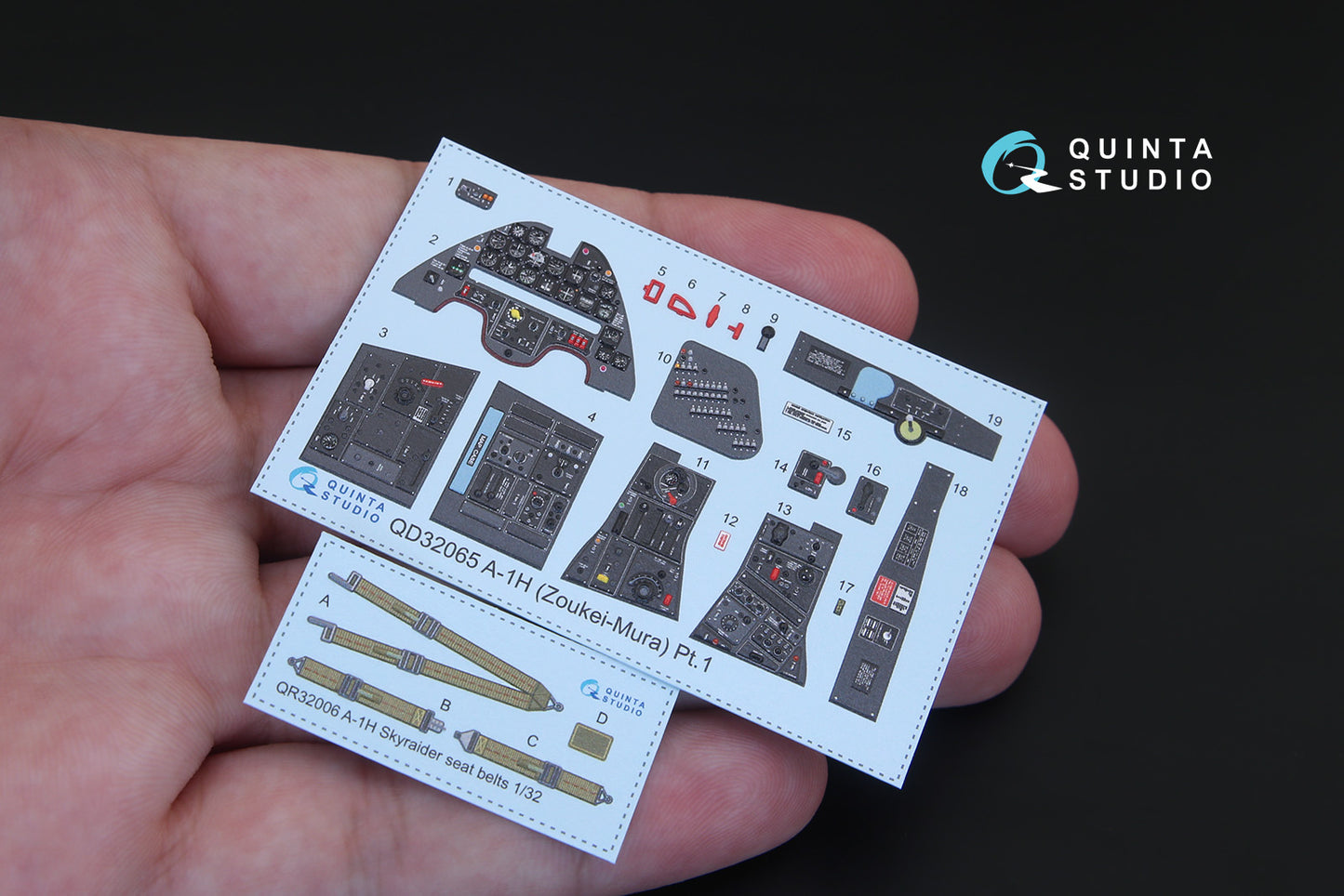 Quinta Studio QD32065 1:32 Douglas A-1H Skyraider (3D-Printed) & coloured Interior on decal paper