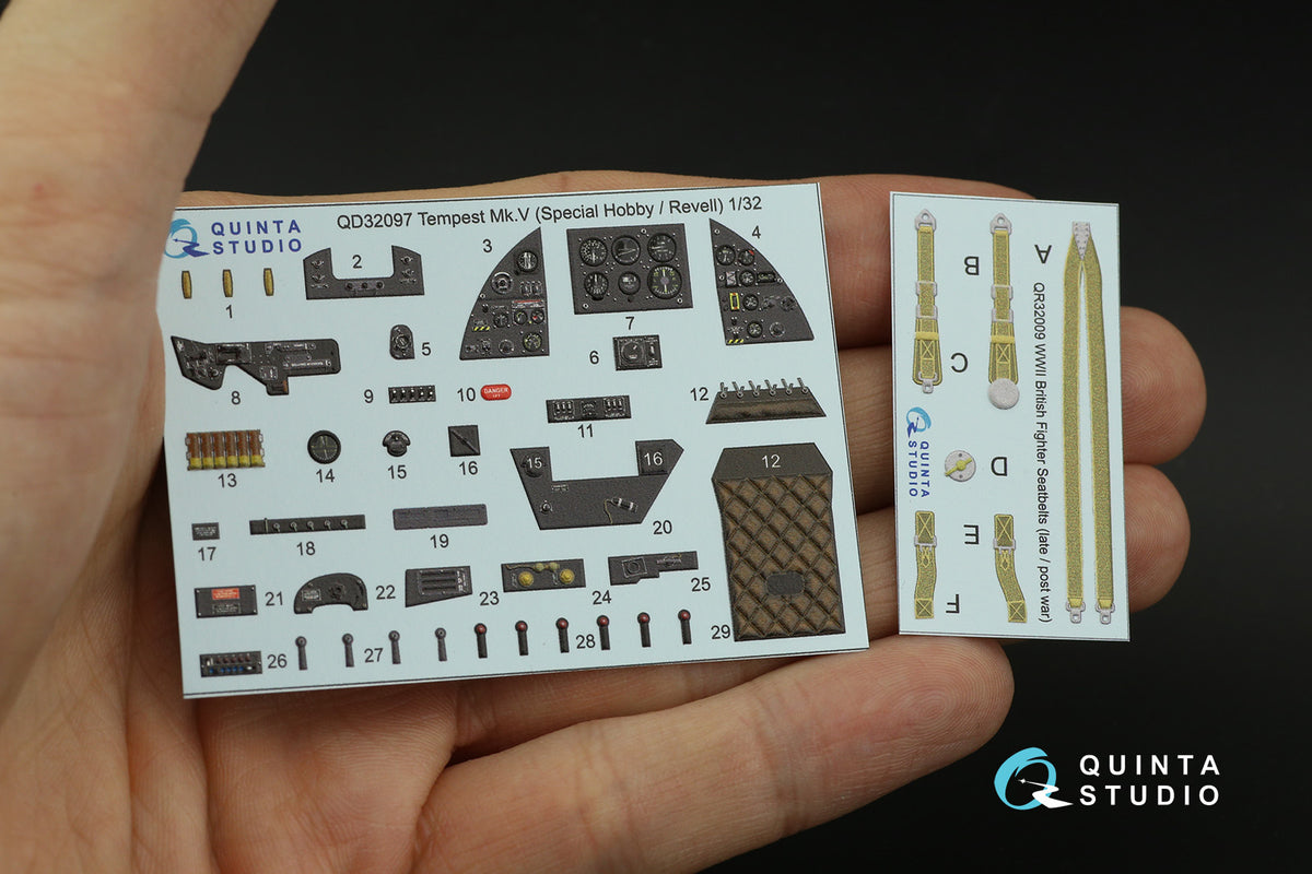 Quinta Studio QD32097 1:32 Hawker Tempest Mk.V (3D-Printed) & coloured Interior
