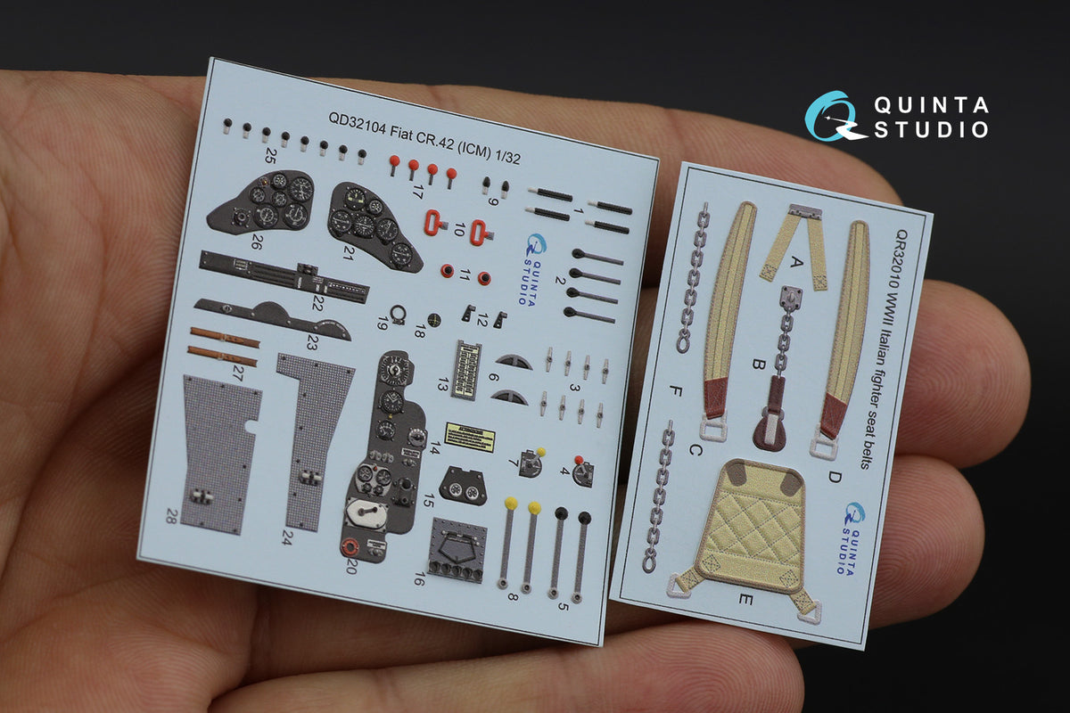 Quinta Studio QD32104 1:32 Fiat CR.42 (3D-Printed) & coloured Interior