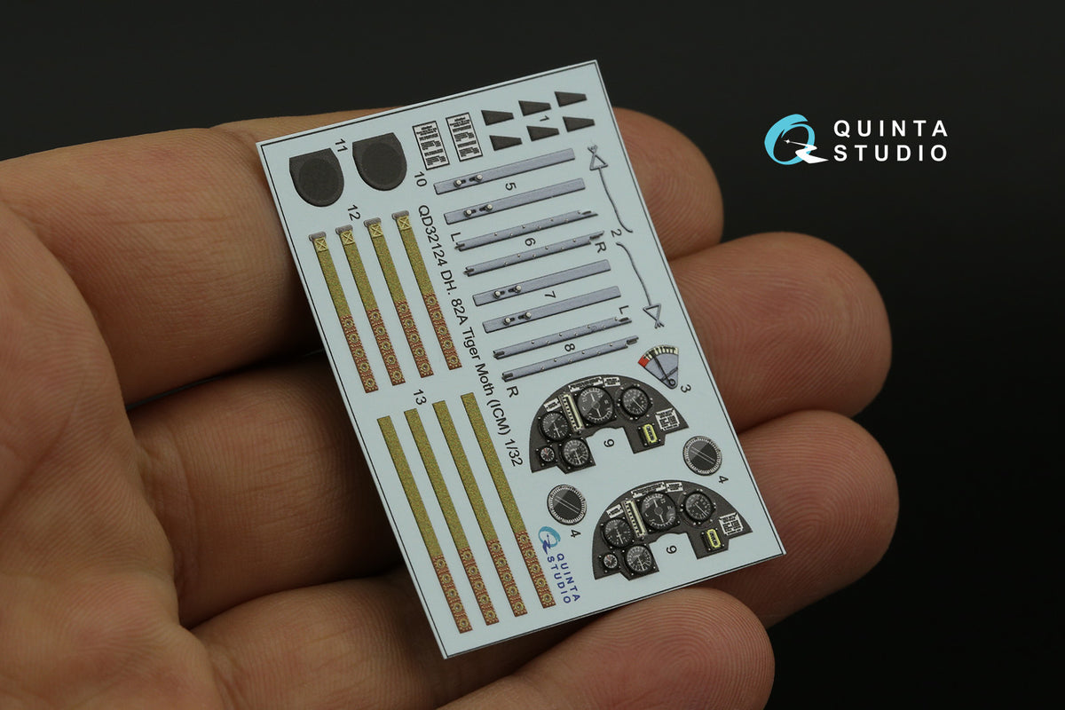 Quinta Studio QD32124 1:32 de Havilland DH.82A Tiger Moth (3D-Printed) & coloured Interior