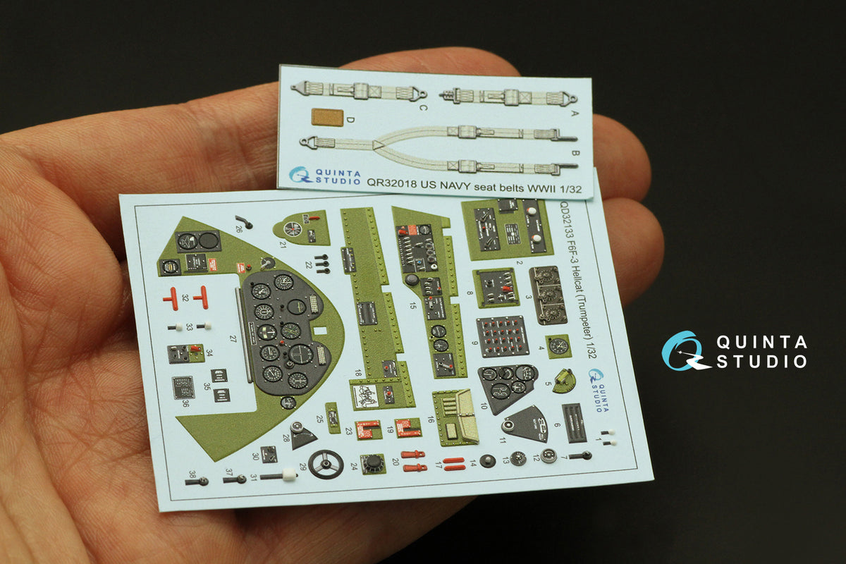 Quinta Studio QD32133 1:32 Grumman F6F-3 Hellcat (3D-Printed) & coloured Interior