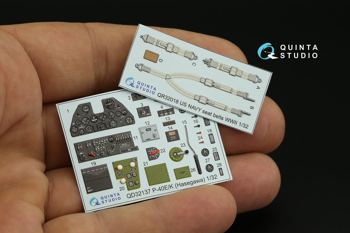 Quinta Studio QD32137 1:32 Curtiss P-40E/K Warhawk (3D-Printed) & coloured Interior