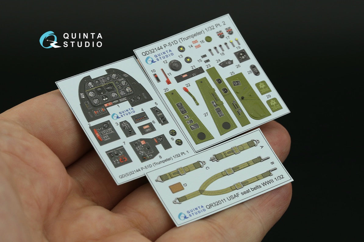 Quinta Studio QD32144 1:32 North-American P-51D Mustang (3D-Printed) & coloured Interior