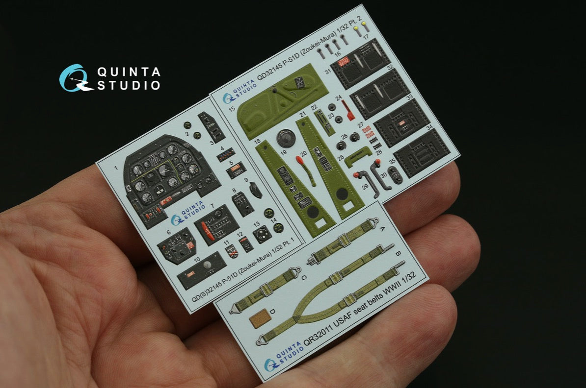 Quinta Studio QD32145 1:32 North-American P-51D Mustang (3D-Printed) & coloured Interior