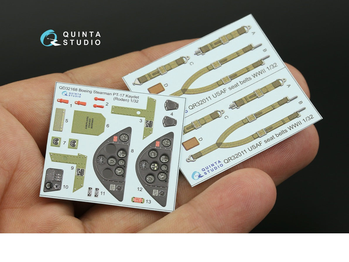 Quinta Studio QD32168 1:32 Stearman PT-17 Kaydet (3D-Printed) & coloured Interior