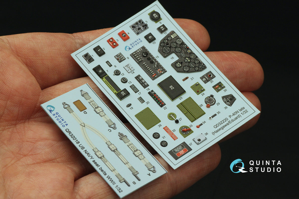 Quinta Studio QD32220 1:32 Curtiss P-40N late (3D-Printed) & coloured Interior on decal paper