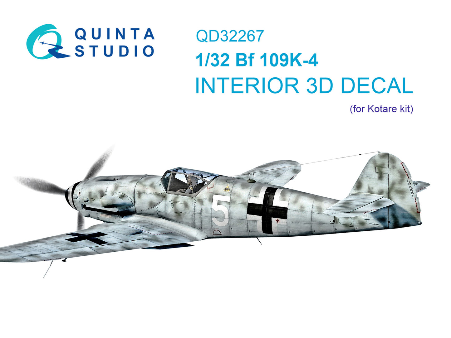 Quinta Studio QD32267 1:32 Messerschmitt Bf-109K-4 3D-Printed & coloured Interior