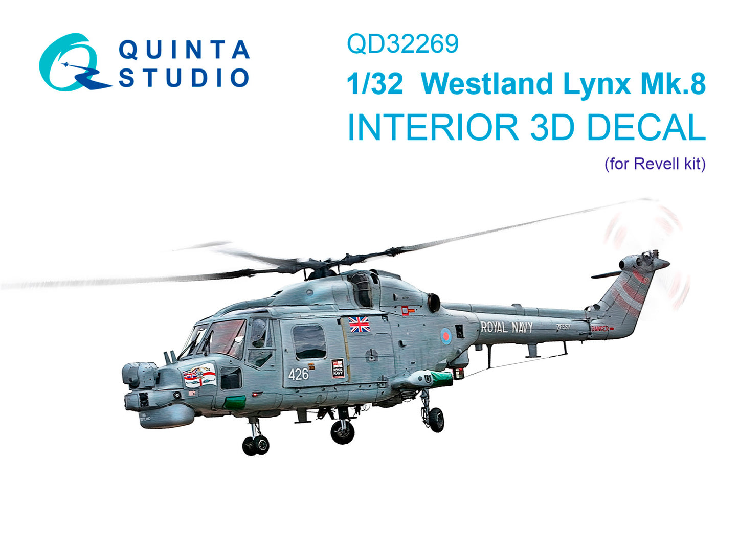 Quinta Studio QD32269 1:32 Westland Lynx Mk.8 3D-Printed & coloured Interior