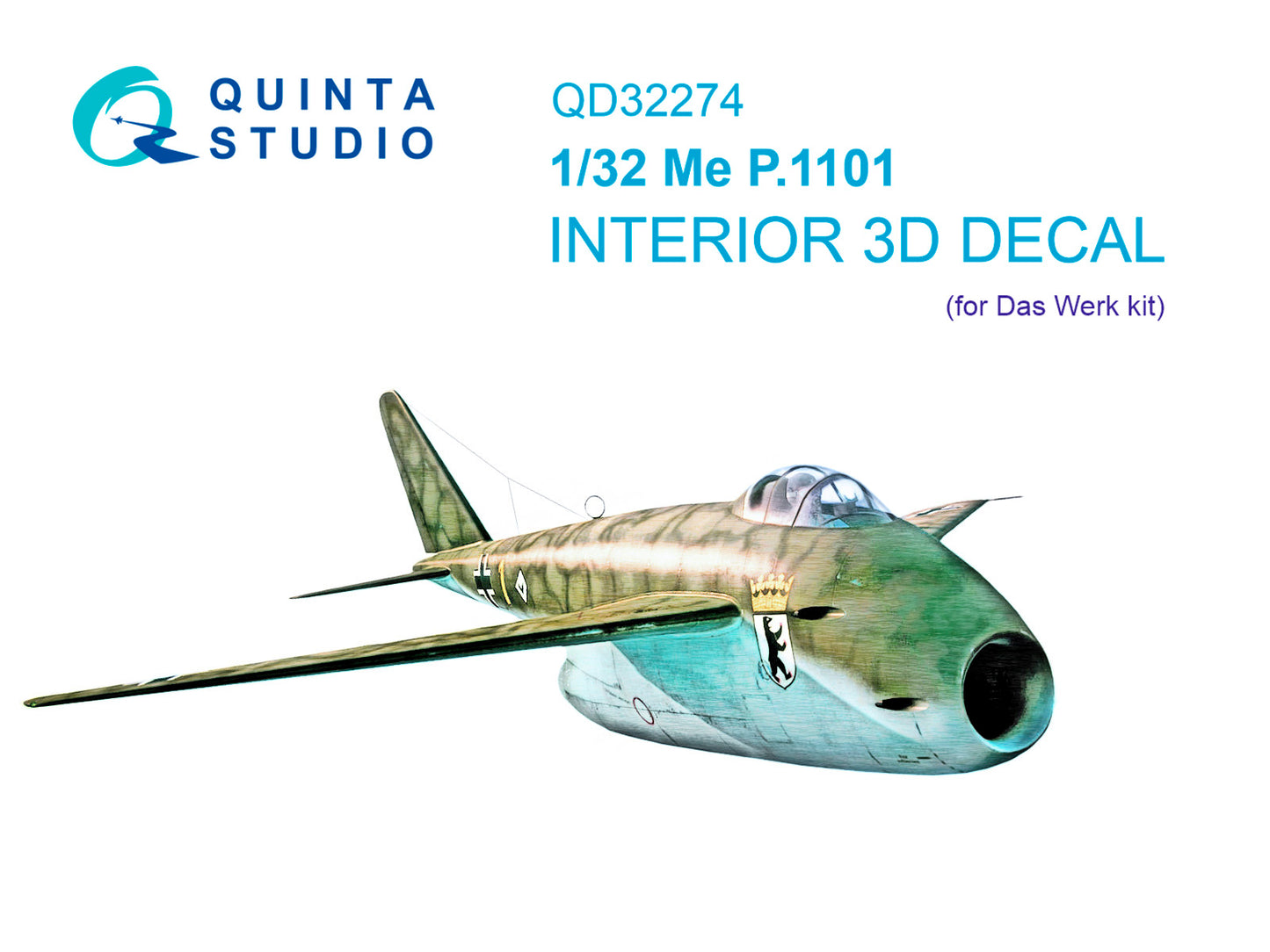 Quinta Studio QD32274 1:32 Messerschmitt P.1101 3D-Printed & coloured Interior
