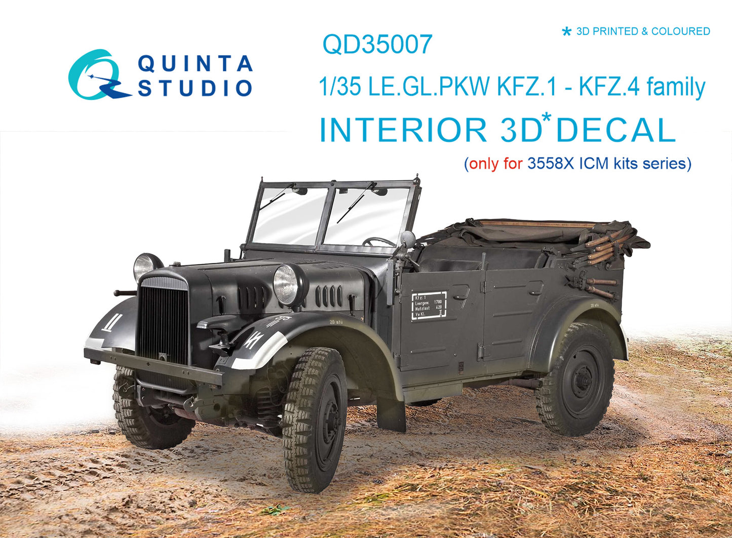 Quinta Studio QD35007 1:35 le.gl. Einheits-Pkw (3D-Printed) & coloured Interior