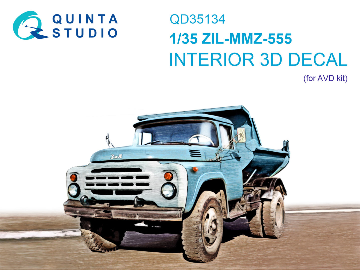 Quinta Studio QD35134 1:35 ZIL-MMZ-555 (3D-Printed) & coloured Interior