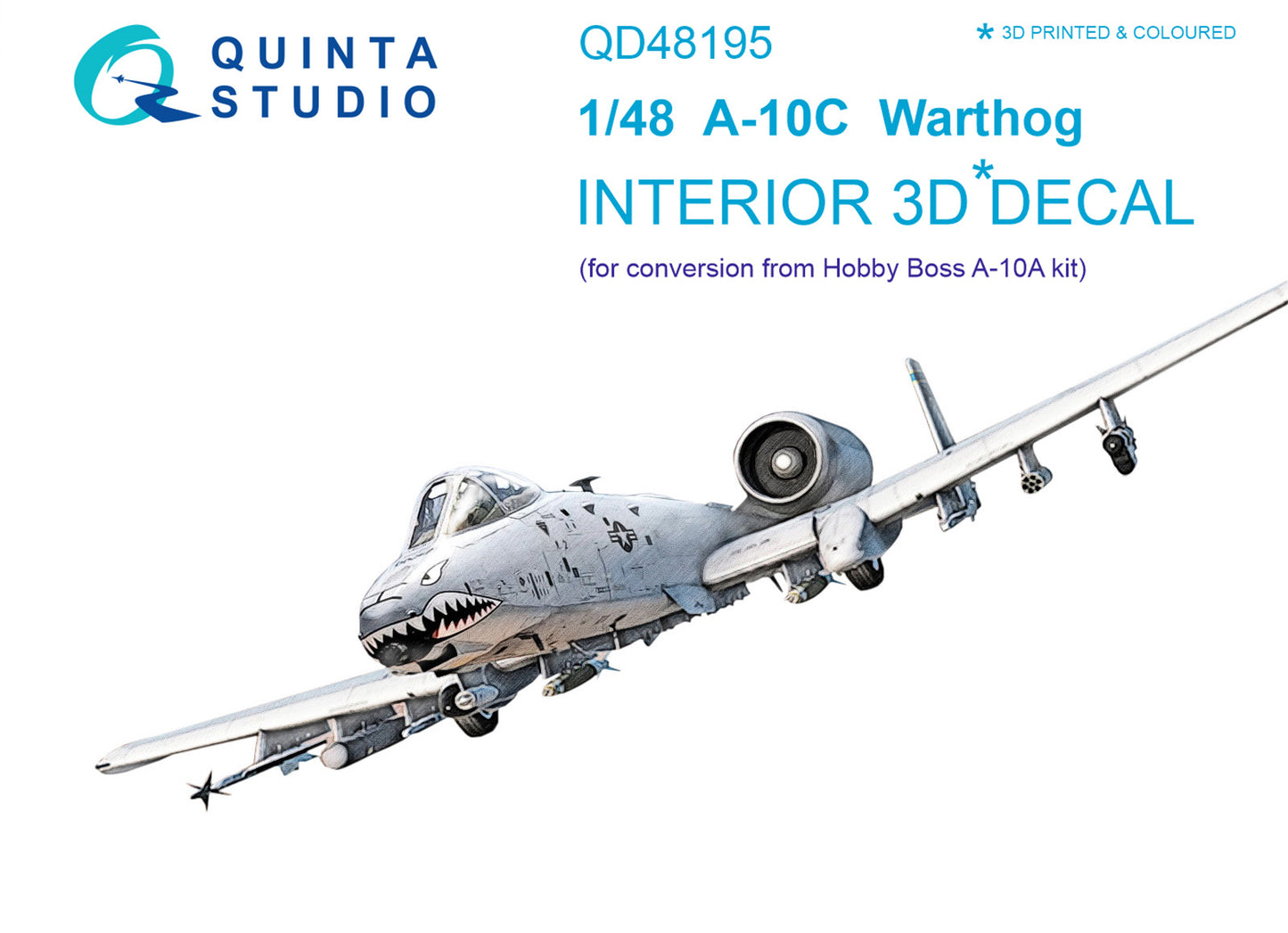 Quinta Studio QD48195 1:48 Fairchild A-10C 3D-Printed coloured Interior on decal paper